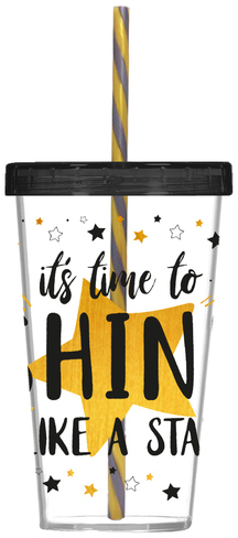 Склянка HEREVIN з трубочкою Shine 660 мл (161448-007P)